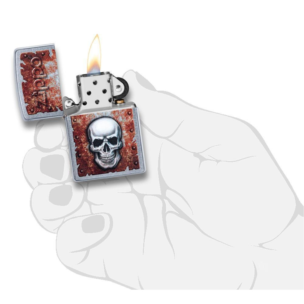 Zippo Lighter Rusted Skull Design