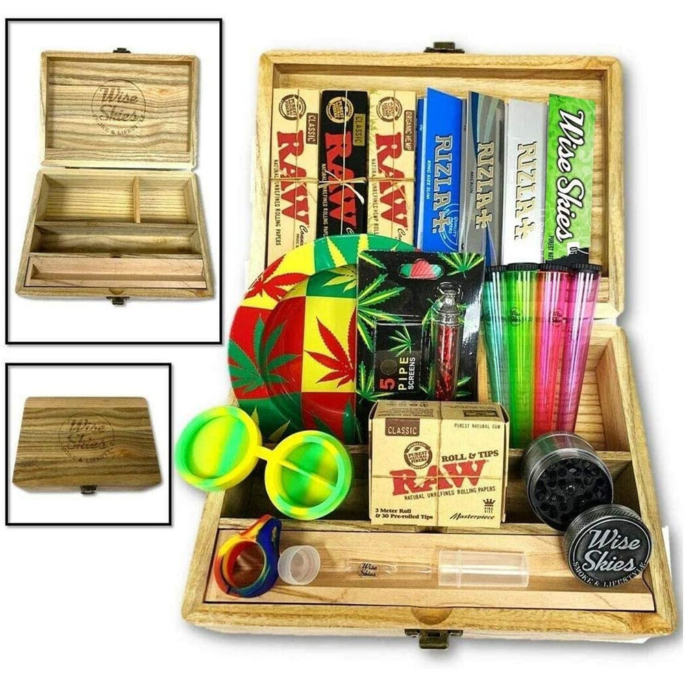 WOODEN ROLLING BOX ROLL BOX SMOKING STASH. ALL SIZES