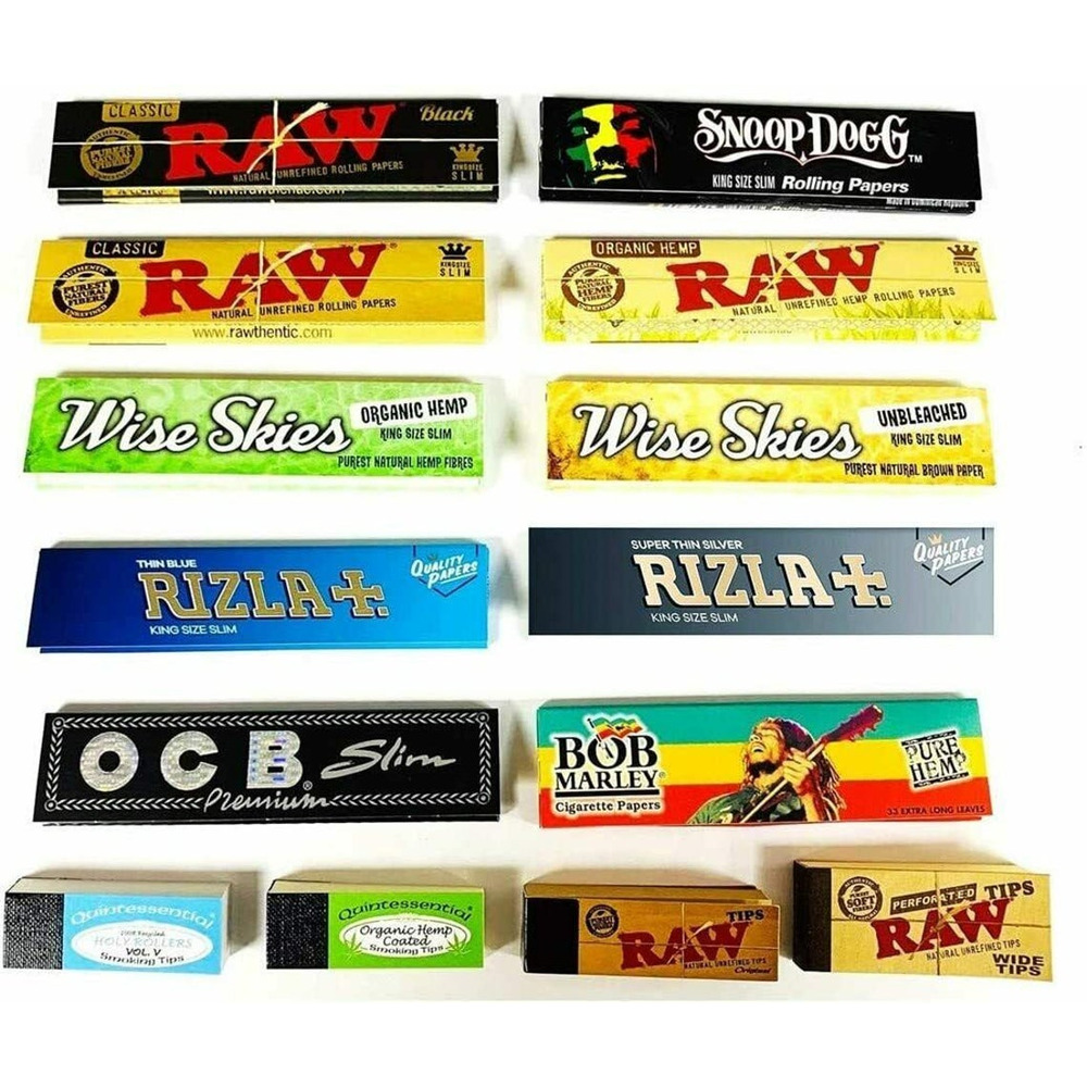 10 Rolling Papers King Size Slim And 4 Rolling Tips