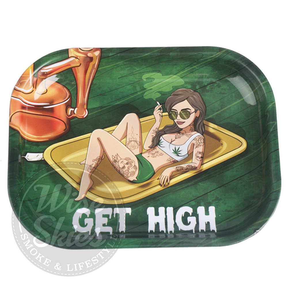 Pin up Girl Rolling Tray Set With Grinder and Raw Rolling Papers