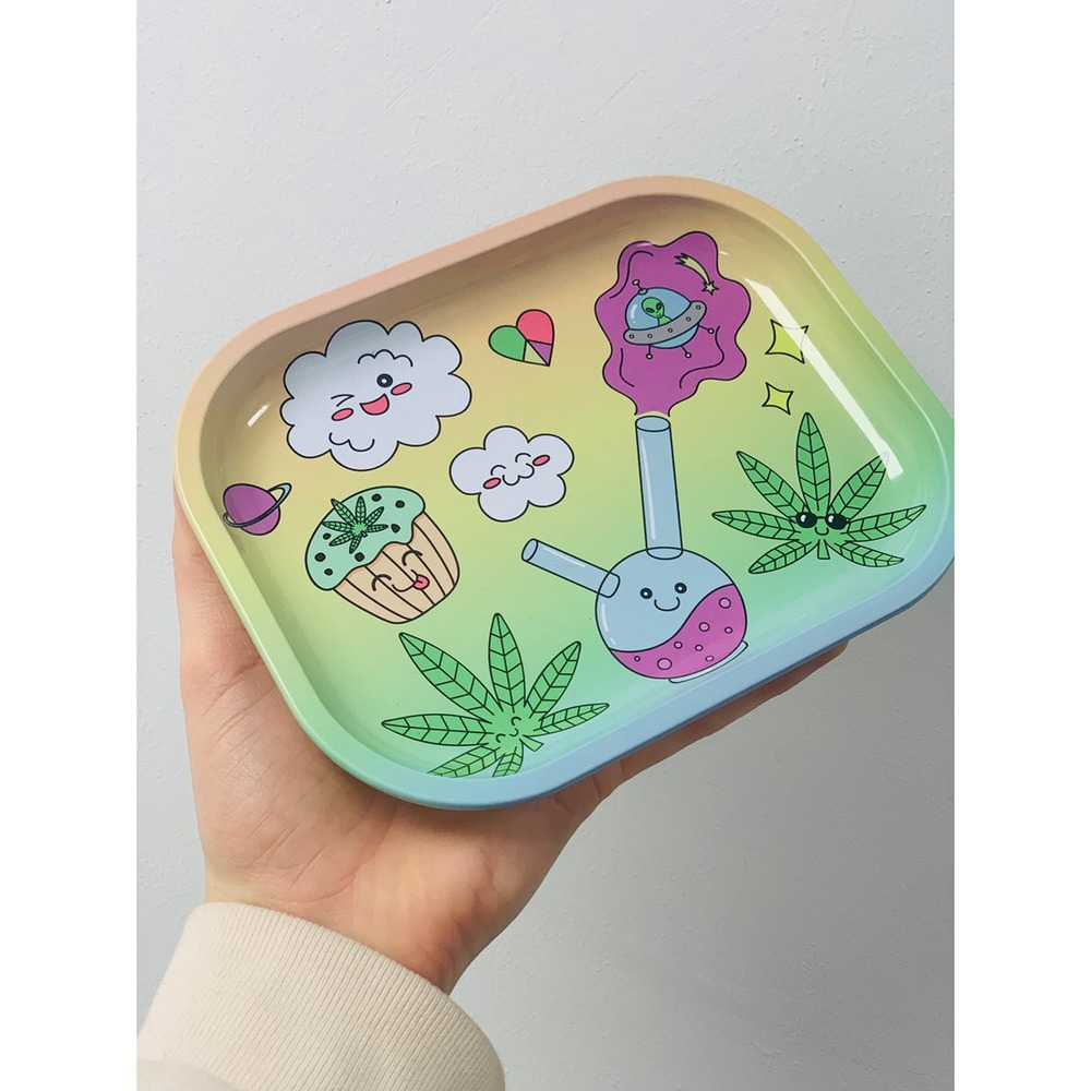 Wise Skies Cute Bong Small Rolling Tray