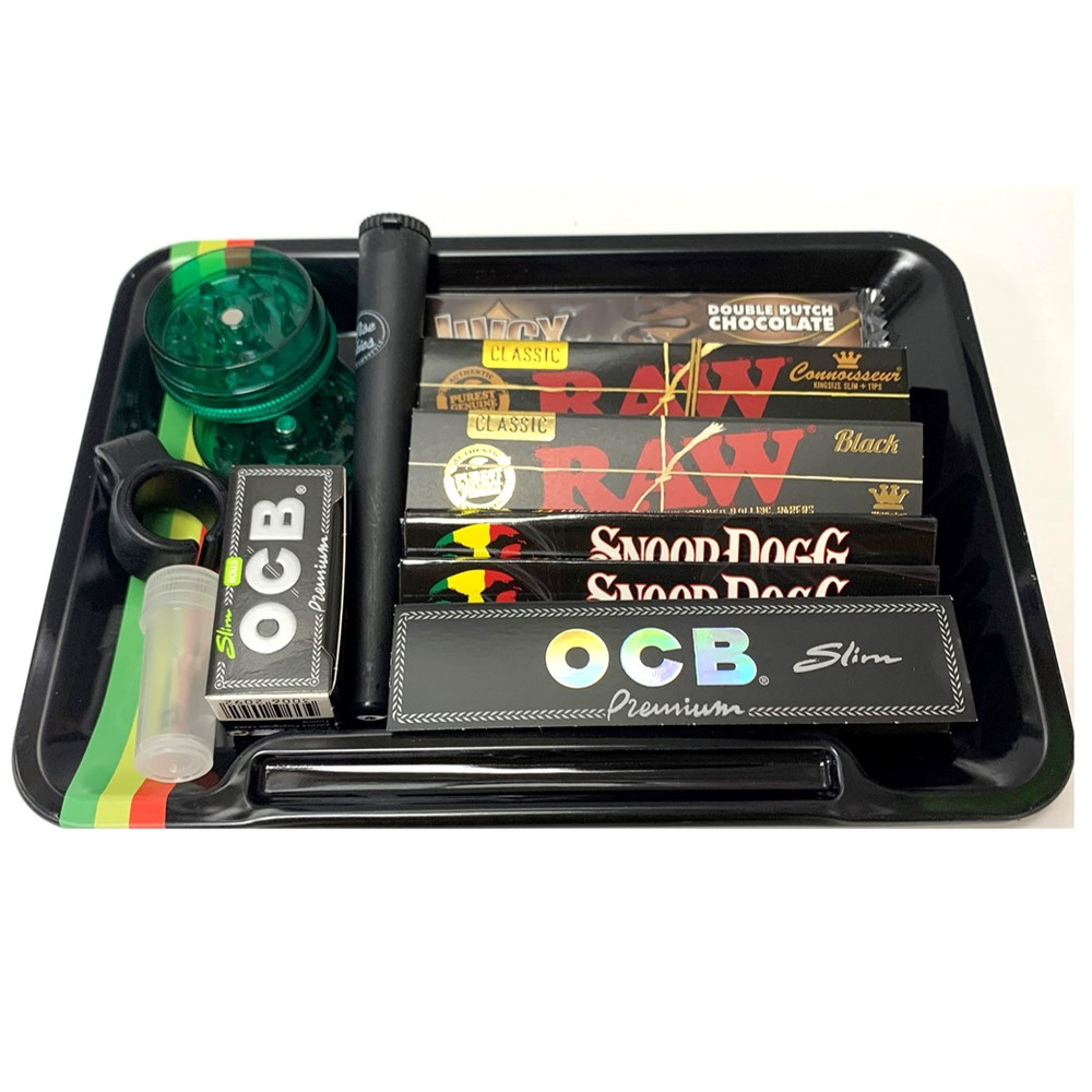 Rasta Rolling Tray Set Snoop Dogg Gift Set Rolling Papers