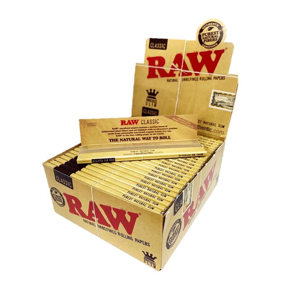 RAW RIZLA CLASSIC KING SIZE SLIM 110MM ROLLING PAPER WITH ROACH FILTER TIPS UK 