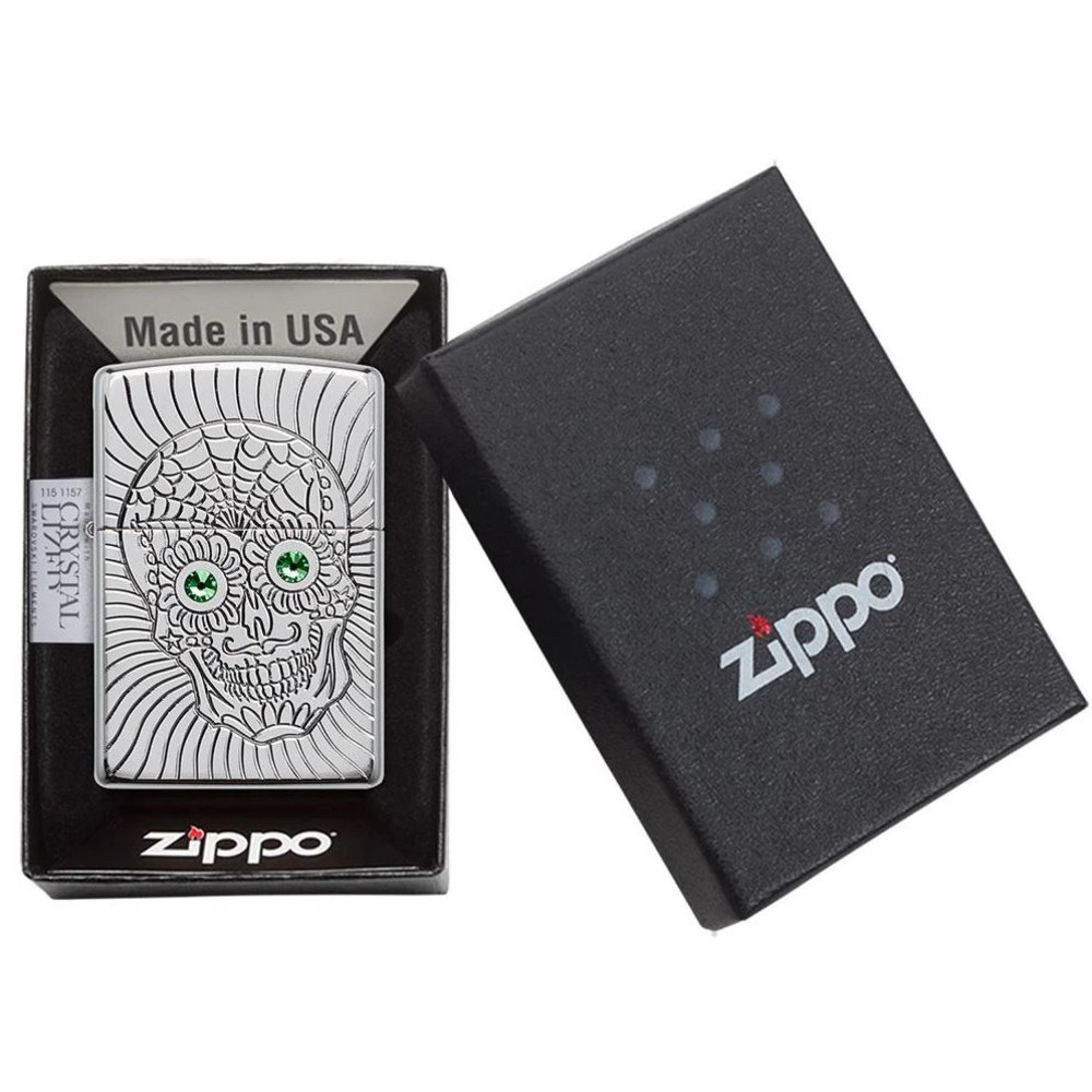 Armor® Sugar Skull Design Zippo Lighter | Free P&P