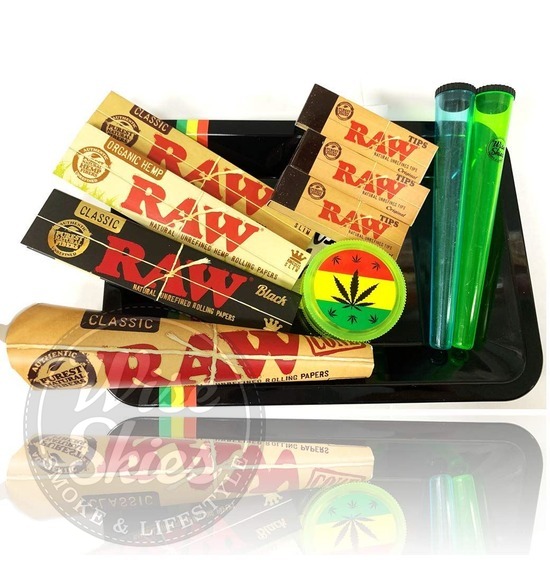 Raw Magentic Rolling Tray Wise Skie Box Cone Smoking Rolling Paper Cone Tips Set