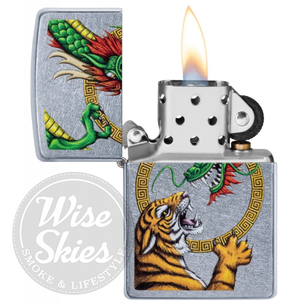 Zippo Lighter Chinese Dragon Design Wise Skies