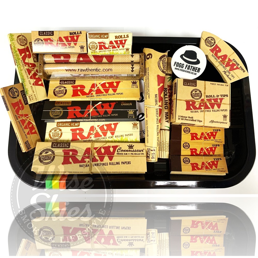 Raw Rolling Tray Gift Set Wise Skies