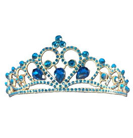 Crystal Blue Heart Tiara Crown