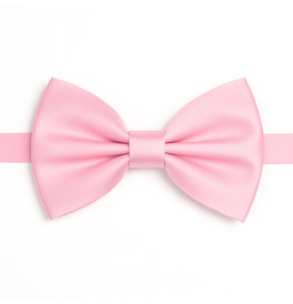 Baby Pink Satin Bow Tie Adjustable Pre-Tied