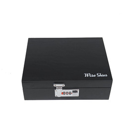 Wise Skies R1 TSA Code Lock Black Wooden Rolling Box