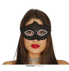 Decorated Masquerade Eye Mask, Black