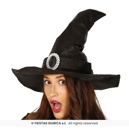 Leather Like Black Witch Hat 