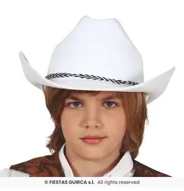 Children's white felt cowboy hat