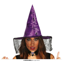 Lilac Witch Hat with Veil 