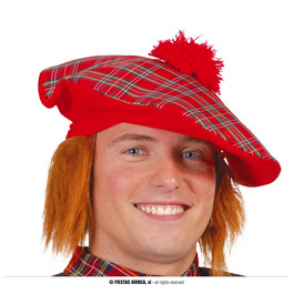 Scottish Beret Hat with Hair 