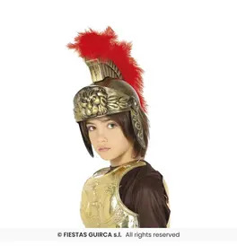 Helmet roman children gold with feather