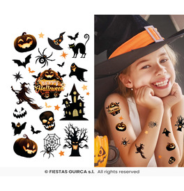 Fun halloween tattoo sheet children