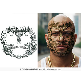 Thug life face tattoo 30x13 cm