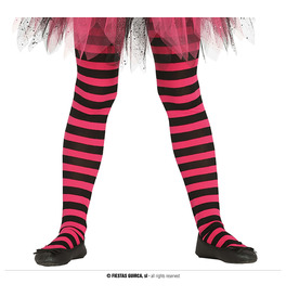Kids Pink Striped Tights, 7-12 Years