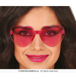 Transparent Heart Glasses, Pink