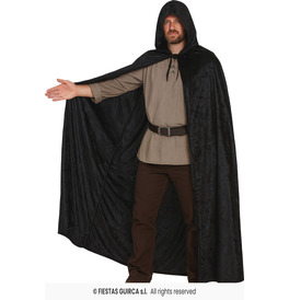 Velvet hooded cape with hood, 130 cm