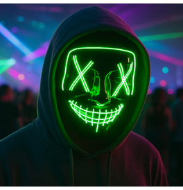 LED Stitches Mask, Green