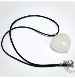 Clear Quartz Crystal Stone Heart Necklace Pendant