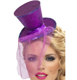 Fever Mini Top Hat on Headband, Purple