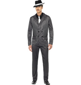 Gangster Costume, Black Pinstripe 