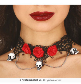 Skulls and Roses Choker