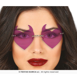 Lilac Demon Devil Horn Glasses