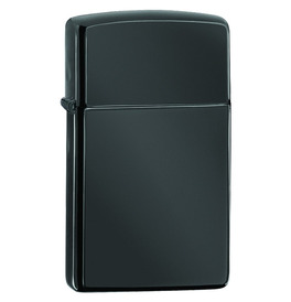 Slim High Polish Black Design Zippo Lighter