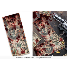 75 blood-stained bills, 6x15 cm