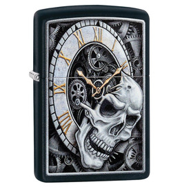 Zippo Lighter Skull Clock Design 