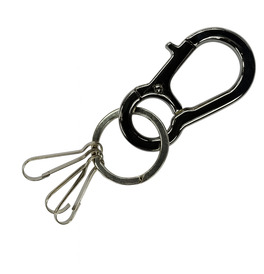 Zinc Alloy Carabiner with Split Ring & Mini Clips Keychain