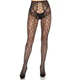 Net Tights with Crotchless Panty