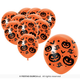 Orange Pumpkin Balloons, Bag of 10 (30cm)