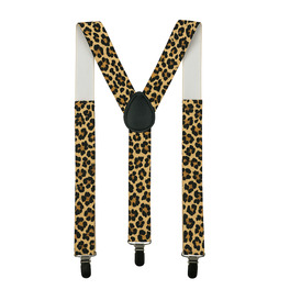 Leopard Print Adjustable Clip-On Suspenders