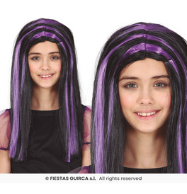 Lilac streaks wig child