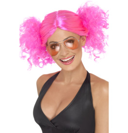 Smiffys 80s Bunches Pink Wig 