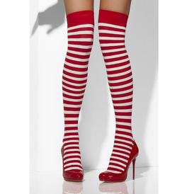 Red & White Striped Opaque Hold-Ups