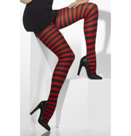 Opaque Tights, Red and Black 