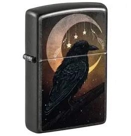 Zippo Lighter Crow and Moon Design