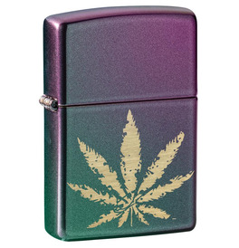 Zippo Lighter Iridescent Marijuana Leaf