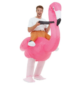 Inflatable Ride Em Flamingo Costume, Pink