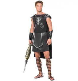 Male Dark Gladiator Costume, Black Costume