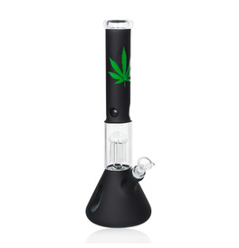 Black Leaf Design Bong 36cm