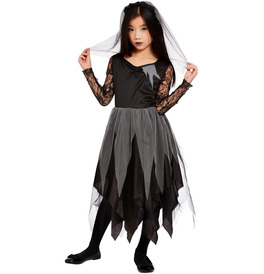 Girls Black Graveyard Bride Costume