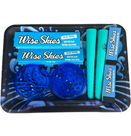 Blue Trippy Kitty Rolling Tray Set 