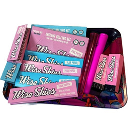 Pink & Blue Stay Hippy Rolling Tray Set